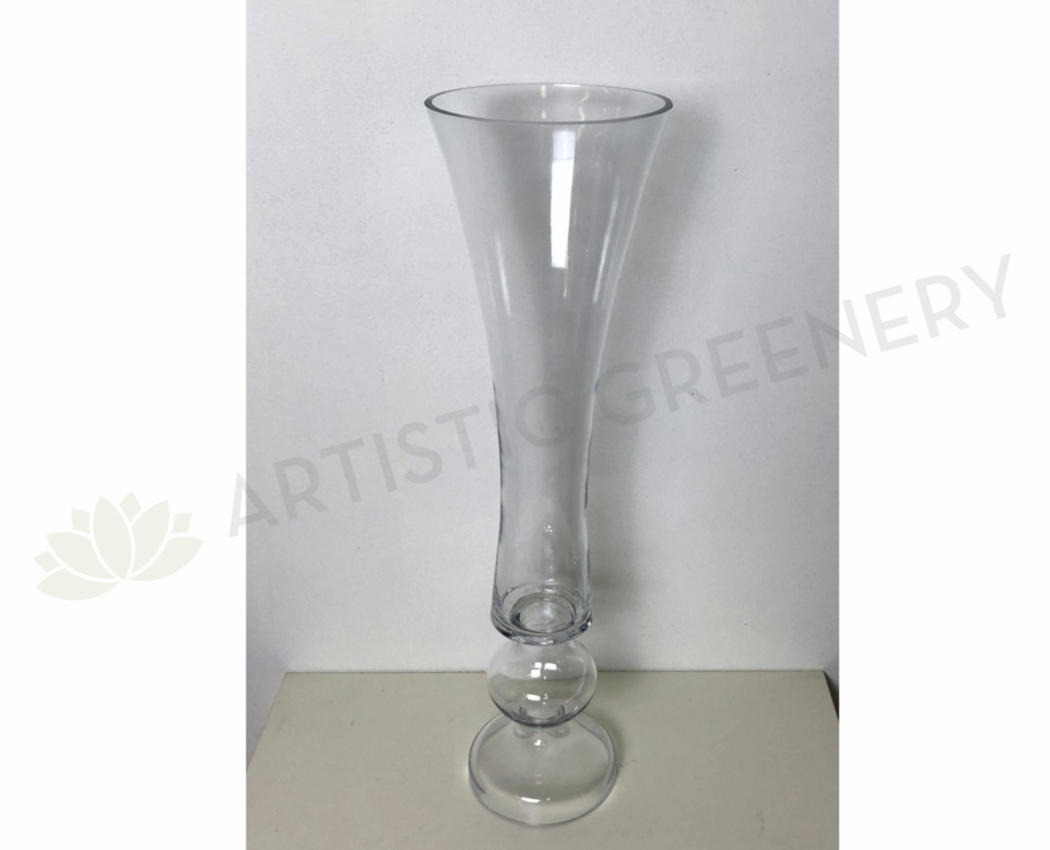 Trumpet Shaped Glass Vase (Code: GVTRUMP) outdoor greenery  