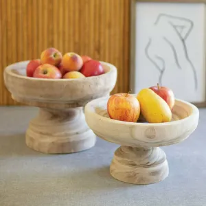 Turned Wooden Compotes Set dried flowers  