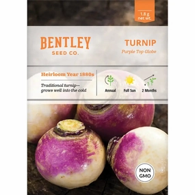 Turnip, Purple White Globe Seed Packet floating plant shelf  