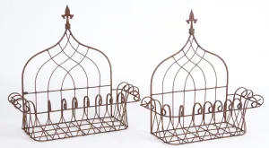 Tuscan Wall Baskets Set of 2 dried flower branch  