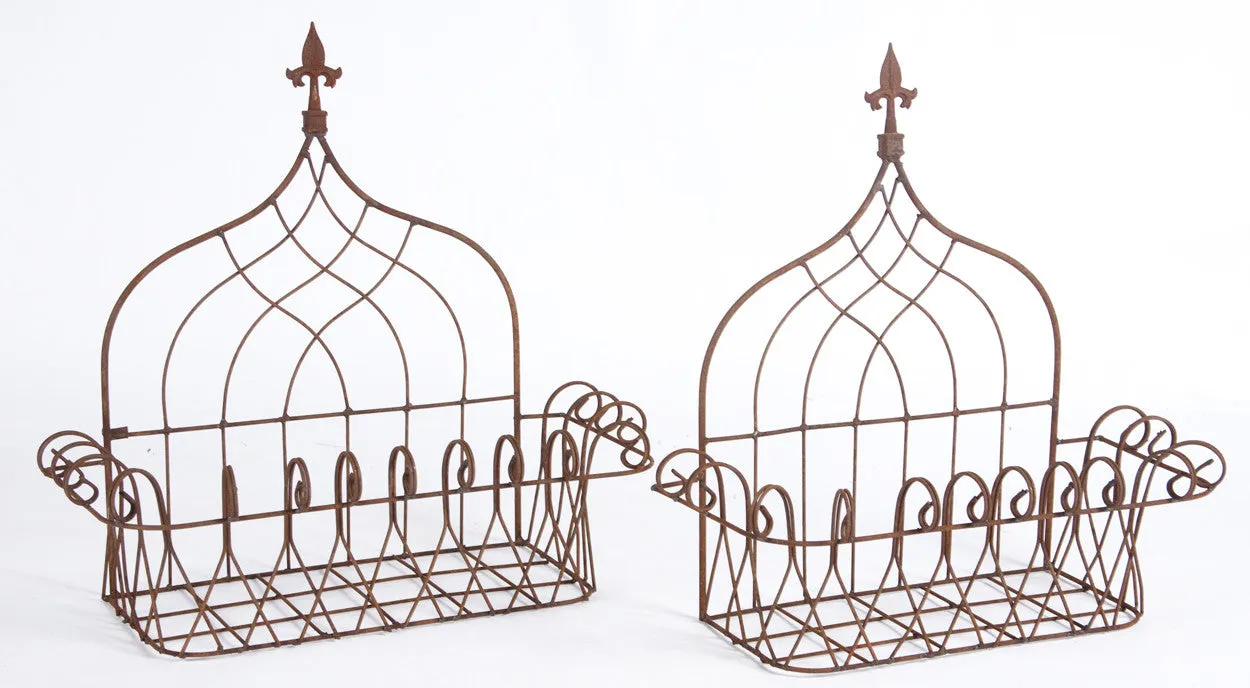 Tuscan Wall Baskets Set of 2 dried flower branch  