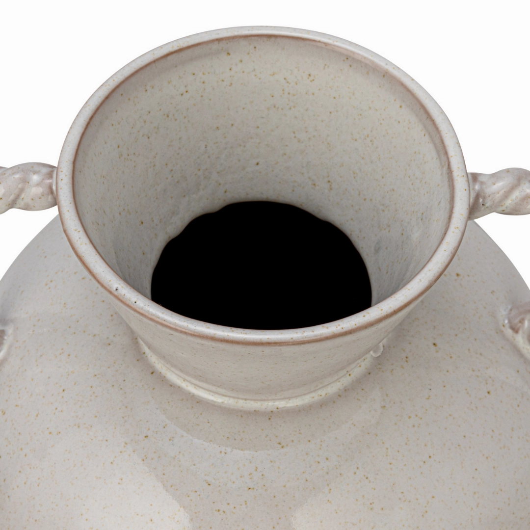 Twisted Handle Stoneware Vase