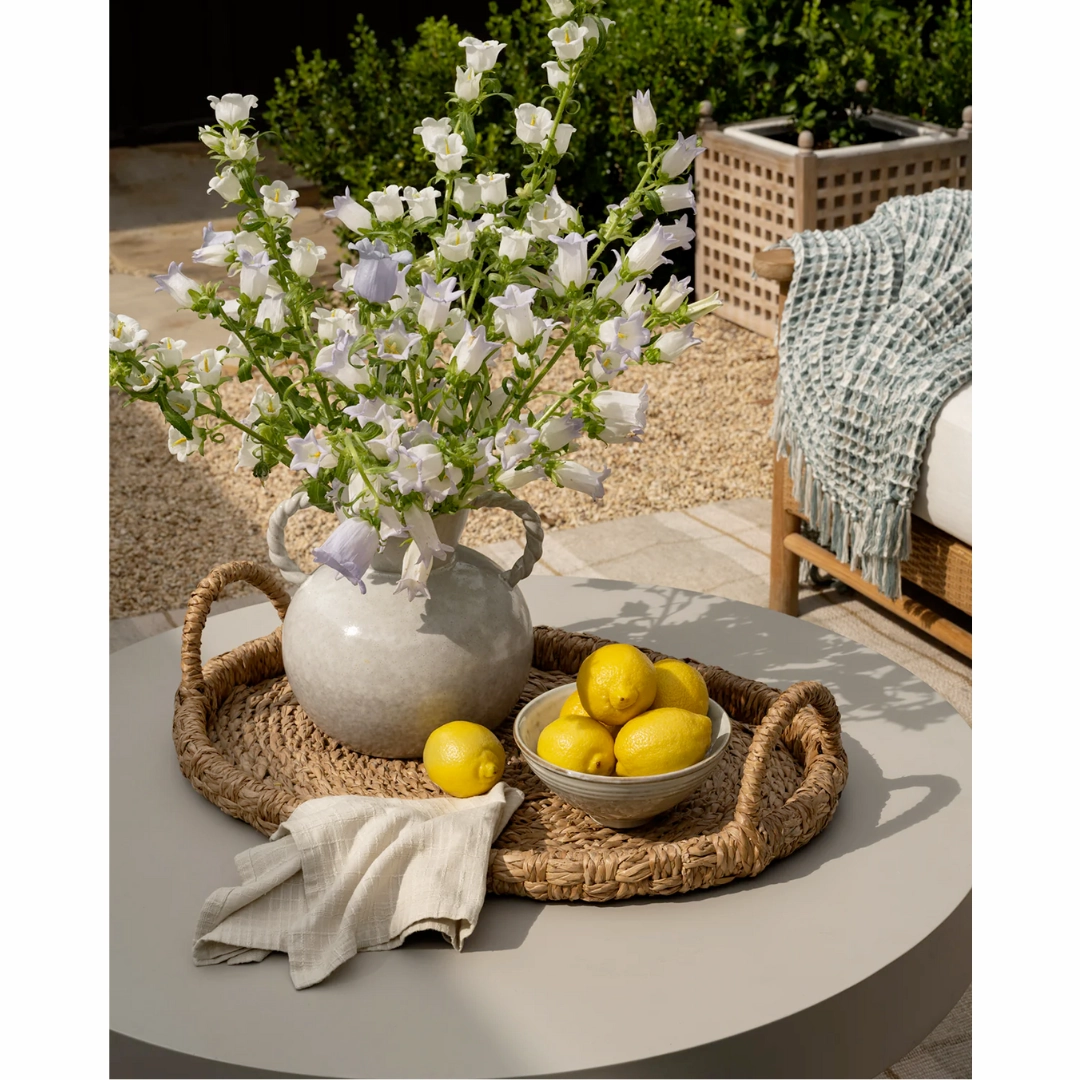 Twisted Handle Stoneware Vase
