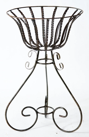 Twisted Wire Planter Iron Bowl cactus succulent plant  