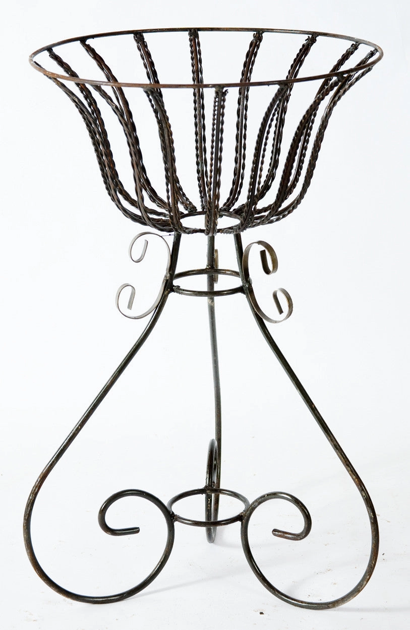 Twisted Wire Planter Iron Bowl cactus succulent plant  