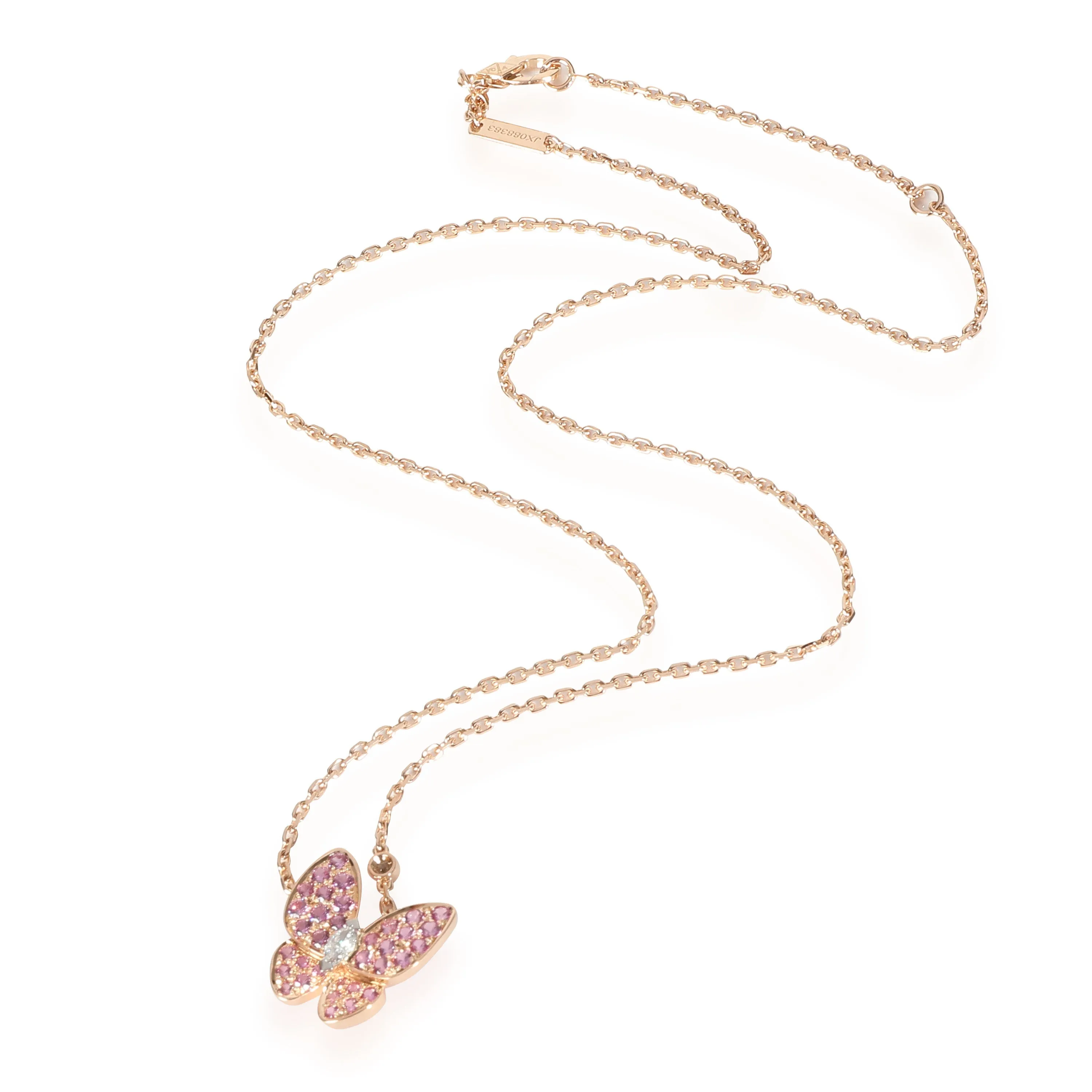 Two Butterfly Sapphire Pendant Necklace