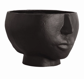 Two Face Vase Black outdoor greenery  