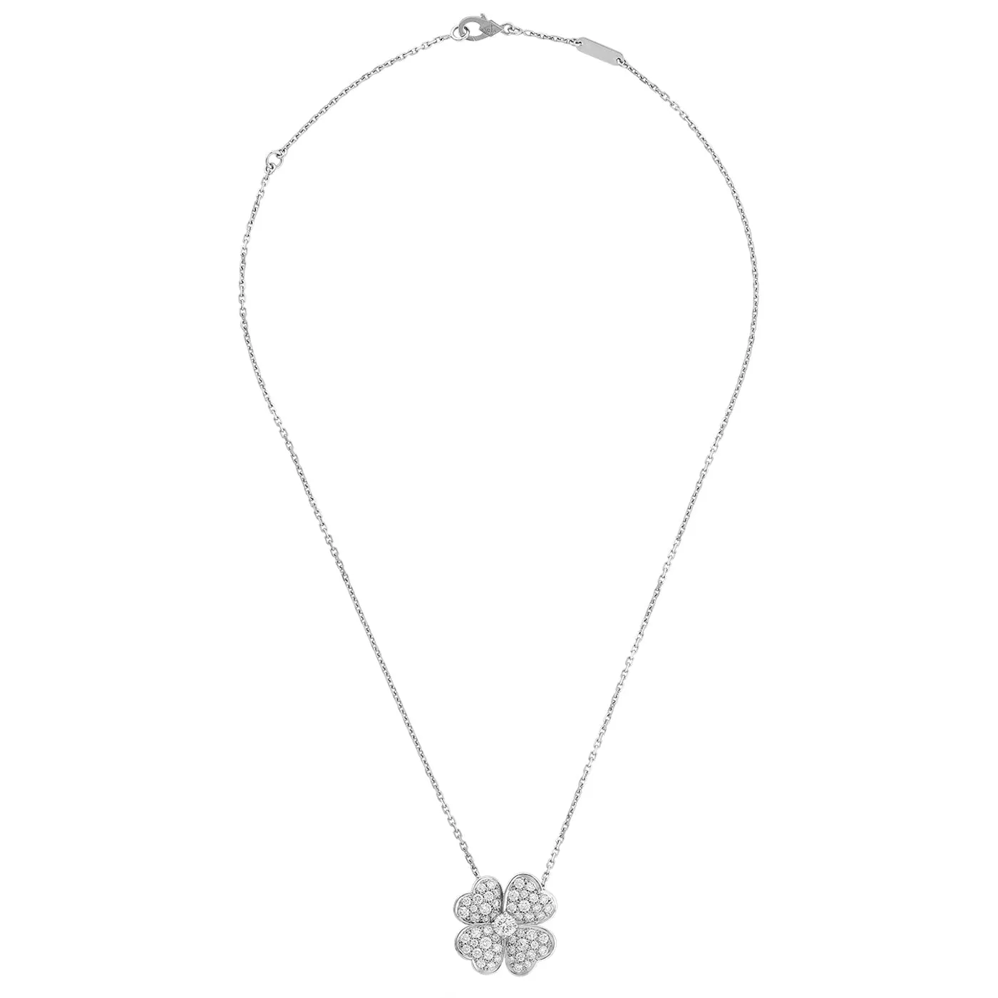 Van Cleef & Arpels 1.56ct Cosmos Medium Model Clip Pendant Necklace 18K Gold