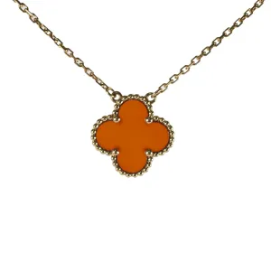 Van Cleef & Arpels 18k Yellow Gold Carnelian Necklace