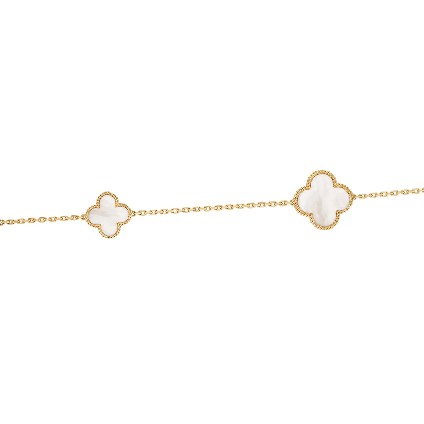 Van Cleef & Arpels Magic Alhambra Mother of Pearl Long Necklace 18K Yellow Gold