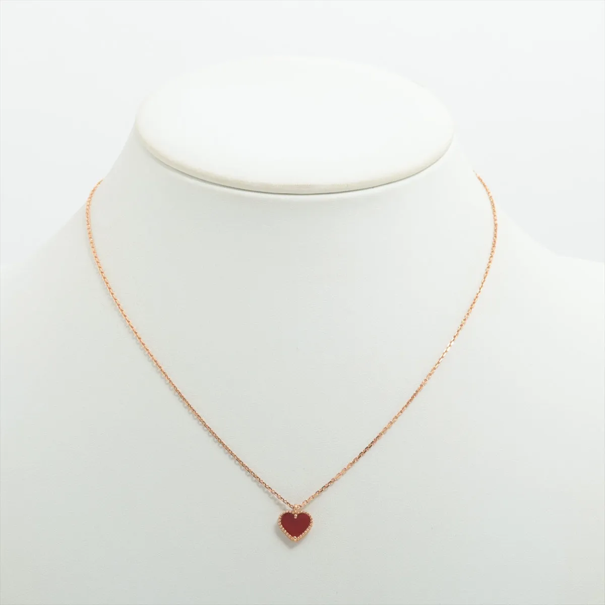 Van Cleef & Arpels Sweet Alhambra Hearts Carnelian Necklace