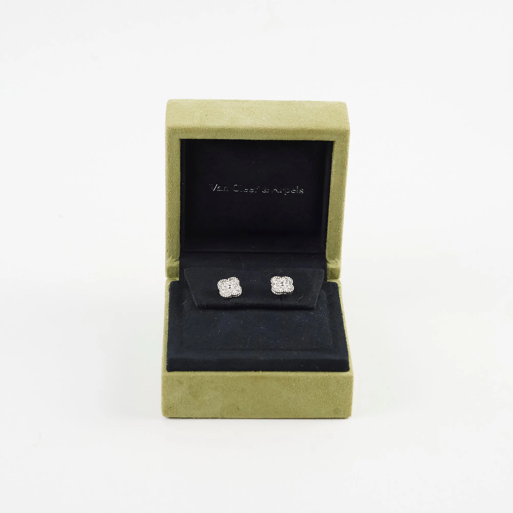 Van Cleef & Arpels Sweet Alhambra White Gold Diamond Earrings