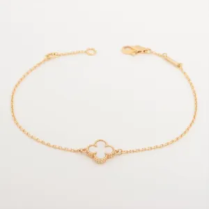Van Cleef & Arpels Sweet Alhambra White Mother of Pearl MOP Bracelet 2024 Dec