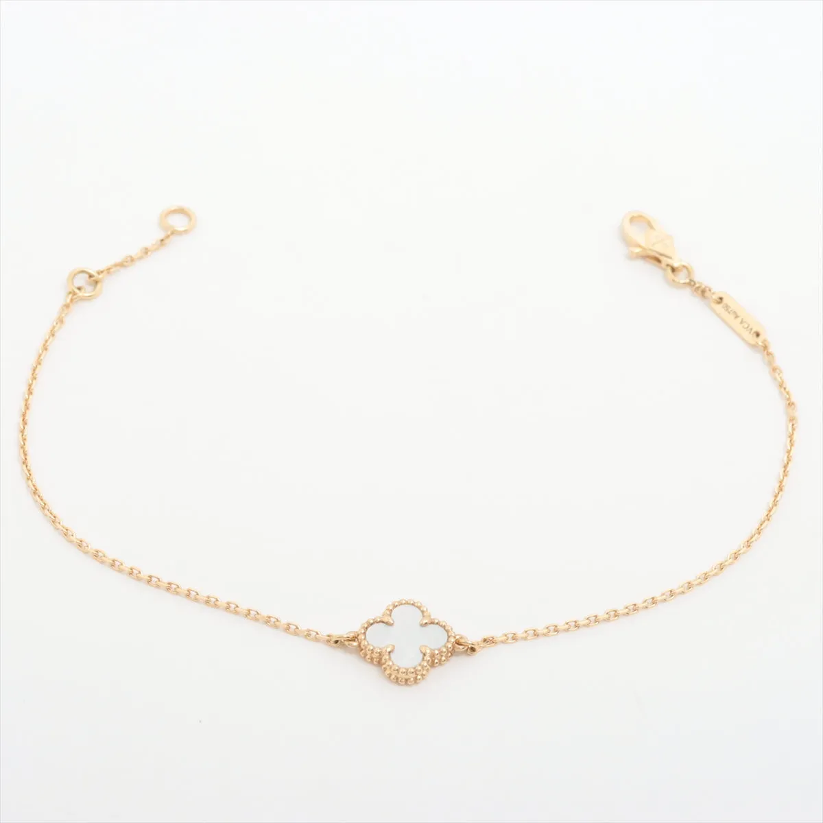 Van Cleef & Arpels Sweet Alhambra White Mother of Pearl MOP Bracelet 2024 Dec