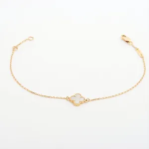 Van Cleef & Arpels Sweet Alhambra White Mother of Pearl MOP Bracelet