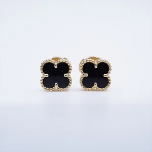 Van Cleef & Arpels VCA Sweet Alhambra Onyx Earrings