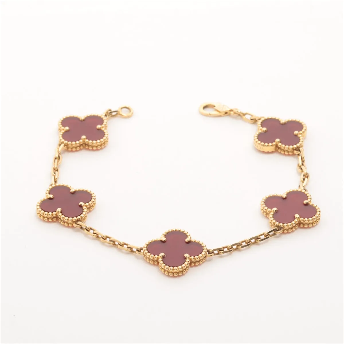 Van Cleef & Arpels Vintage Alhambra 5 Motifs Carnelian Bracelet