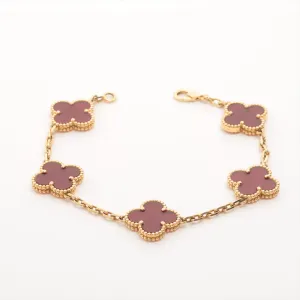 Van Cleef & Arpels Vintage Alhambra 5 Motifs Carnelian Bracelet