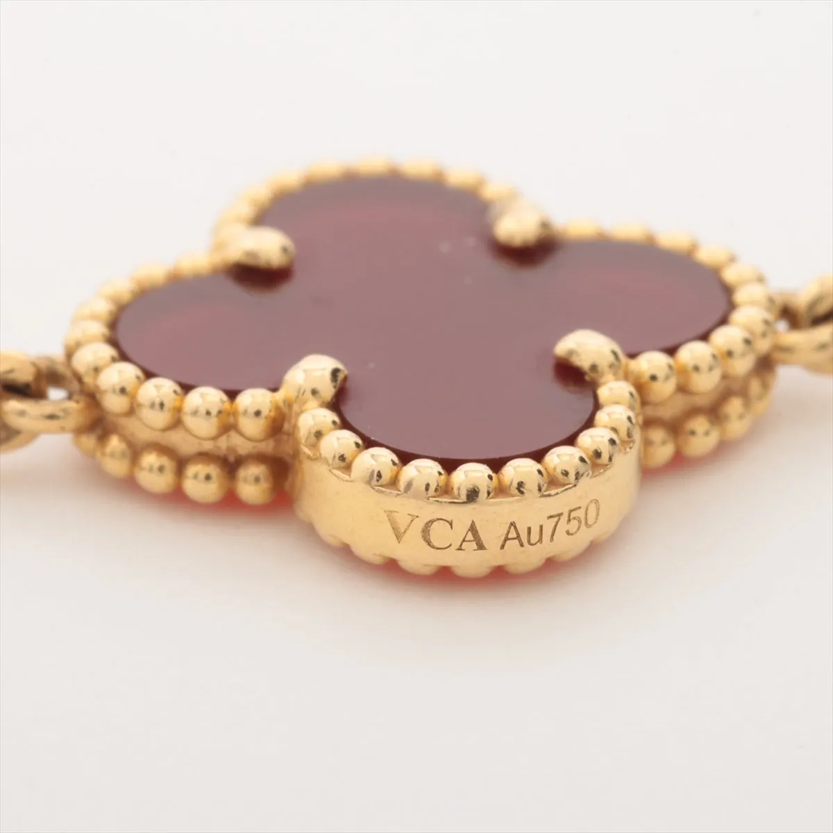 Van Cleef & Arpels Vintage Alhambra 5 Motifs Carnelian Bracelet