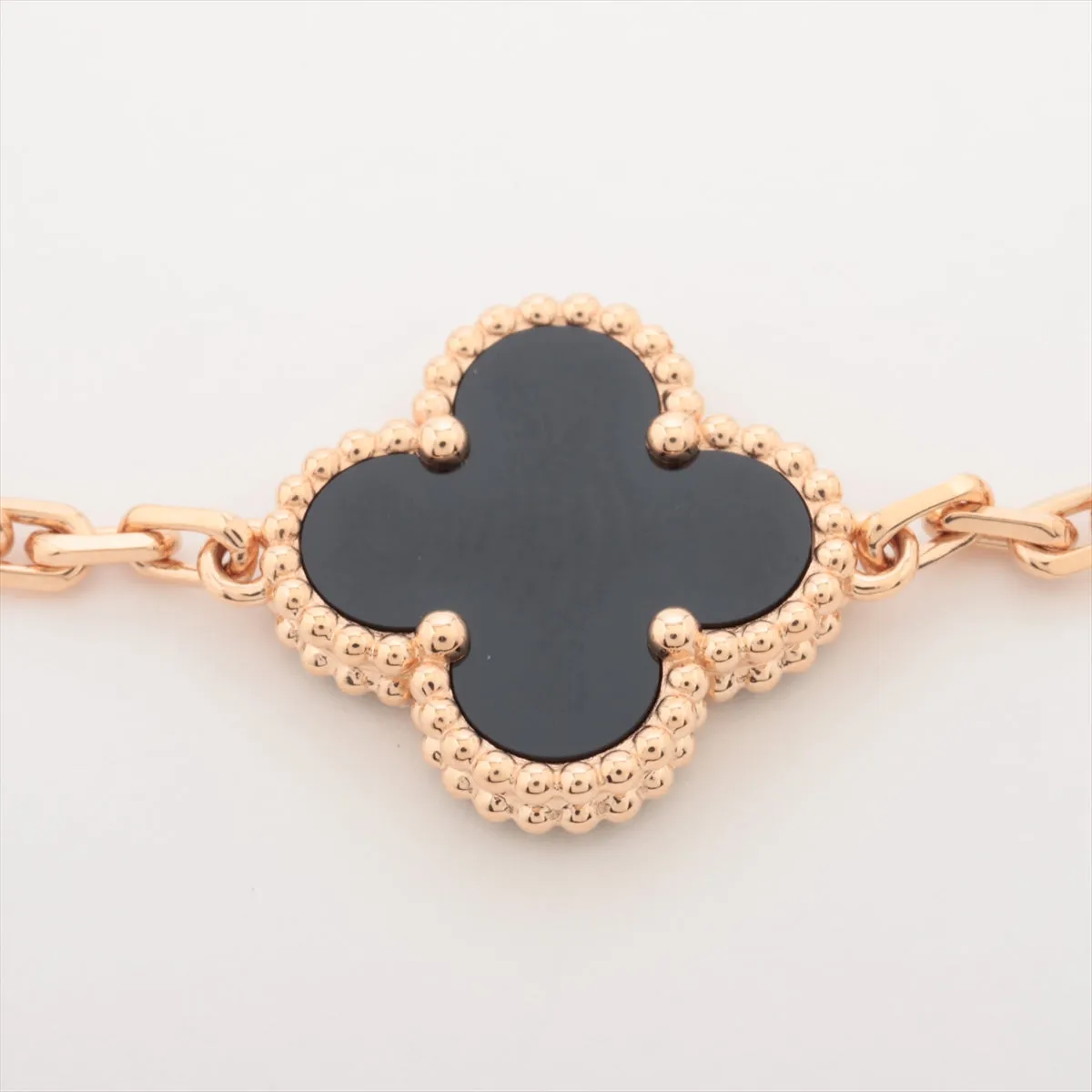 Van Cleef & Arpels Vintage Alhambra 5 Motifs Onyx Bracelet