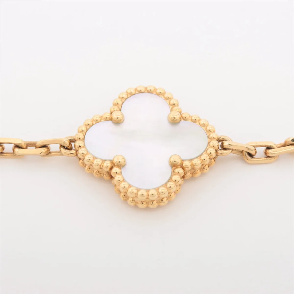 Van Cleef & Arpels Vintage Alhambra 5 Motifs White Mother of Pearl MOP Bracelet