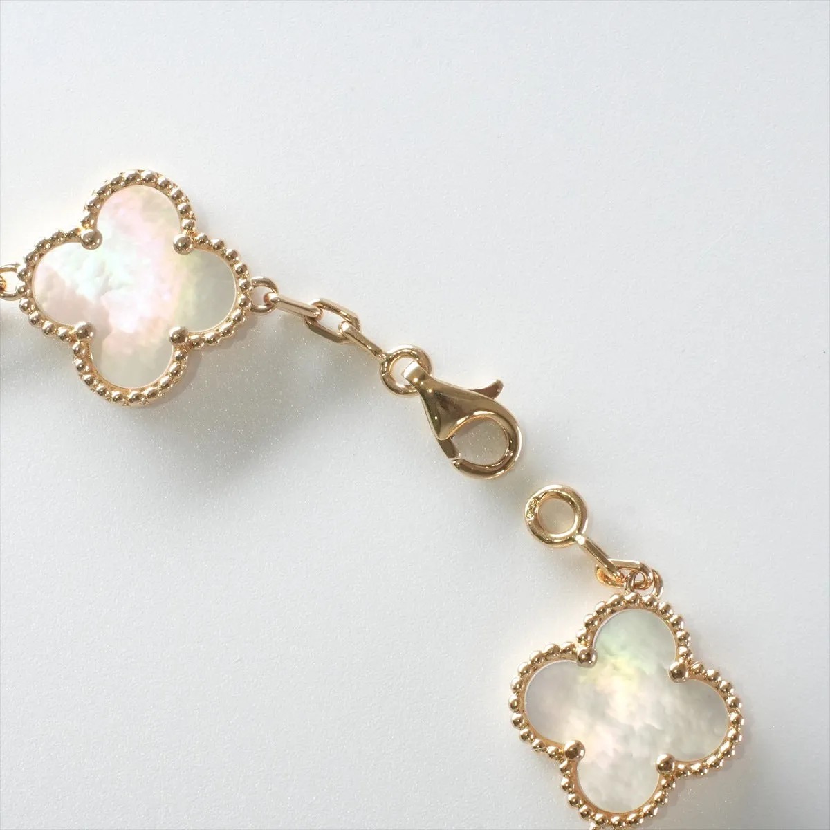 Van Cleef & Arpels Vintage Alhambra 5 Motifs White Mother of Pearls Bracelet