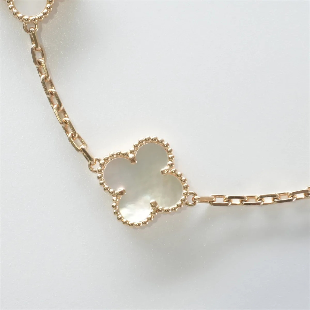 Van Cleef & Arpels Vintage Alhambra 5 Motifs White Mother of Pearls Bracelet