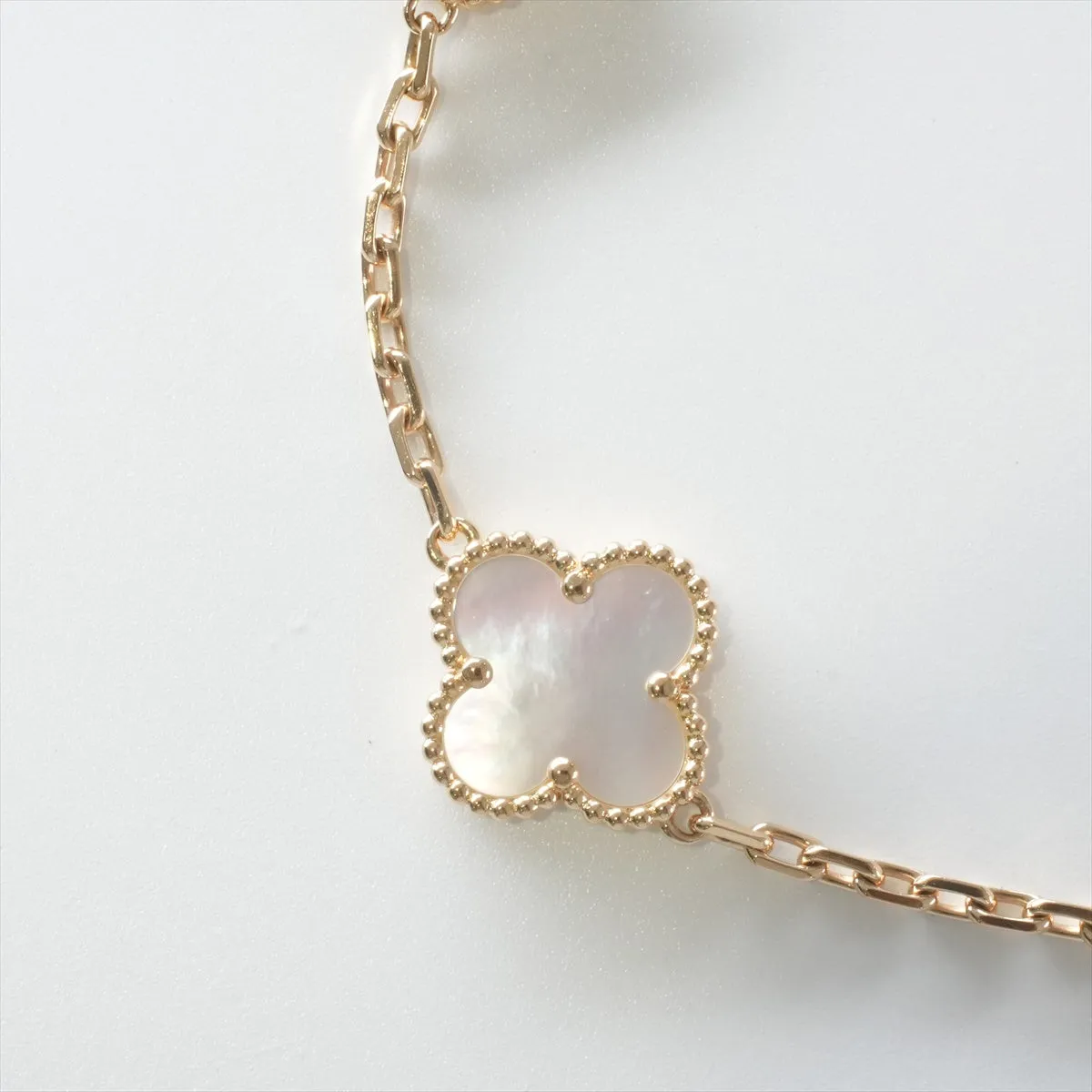 Van Cleef & Arpels Vintage Alhambra 5 Motifs White Mother of Pearls Bracelet
