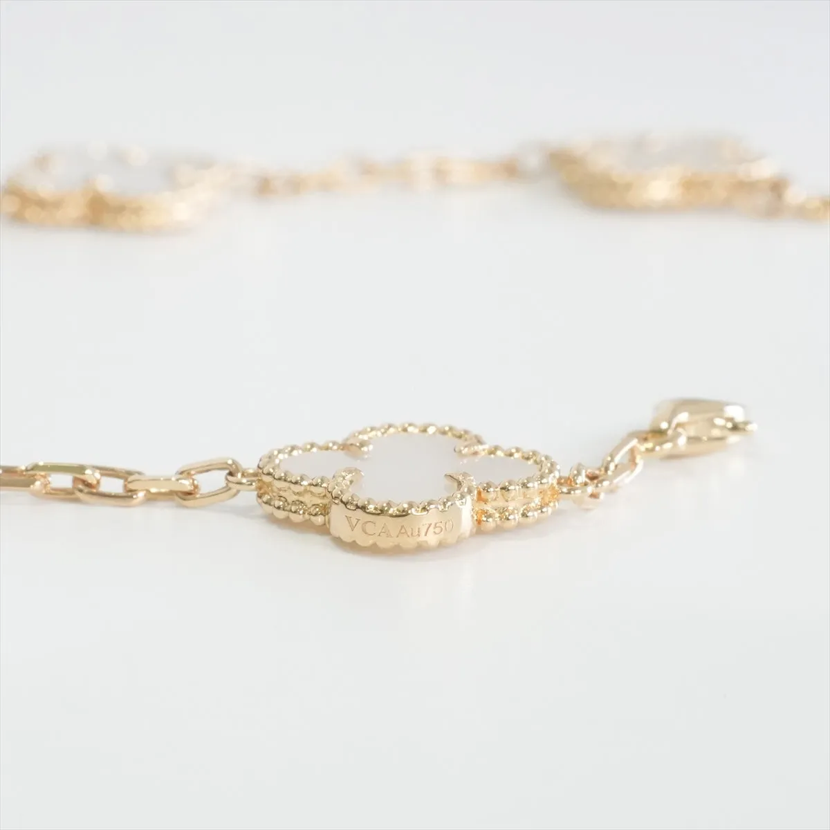 Van Cleef & Arpels Vintage Alhambra 5 Motifs White Mother of Pearls Bracelet
