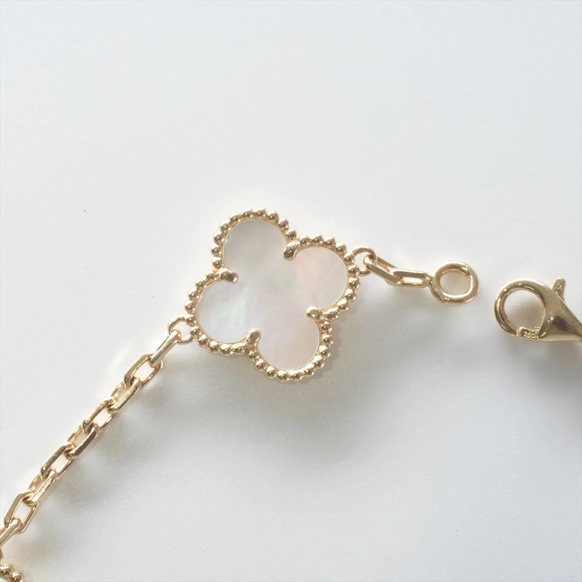 Van Cleef & Arpels Vintage Alhambra 5 Motifs White Mother of Pearls Bracelet
