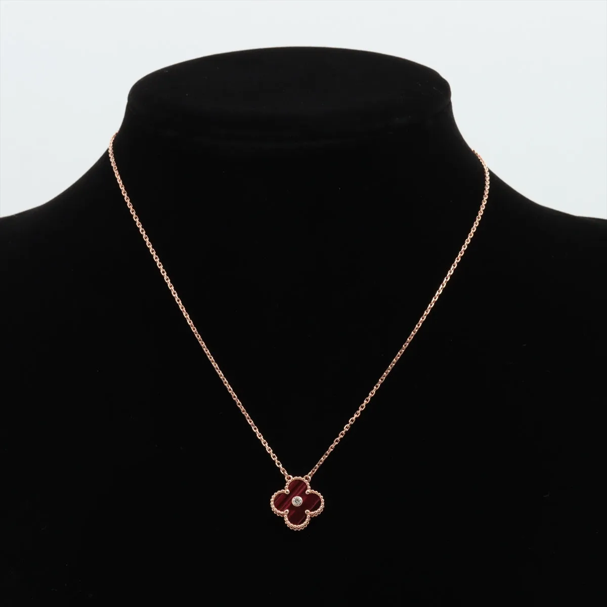 Van Cleef & Arpels Vintage Alhambra Bullseye with Diamond Holiday Pendant Necklace 2017
