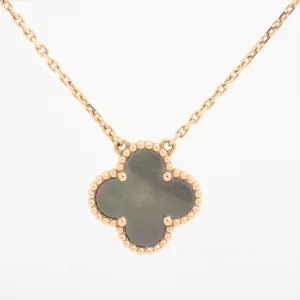 Van Cleef & Arpels Vintage Alhambra Grey Mother of Pearl Necklace