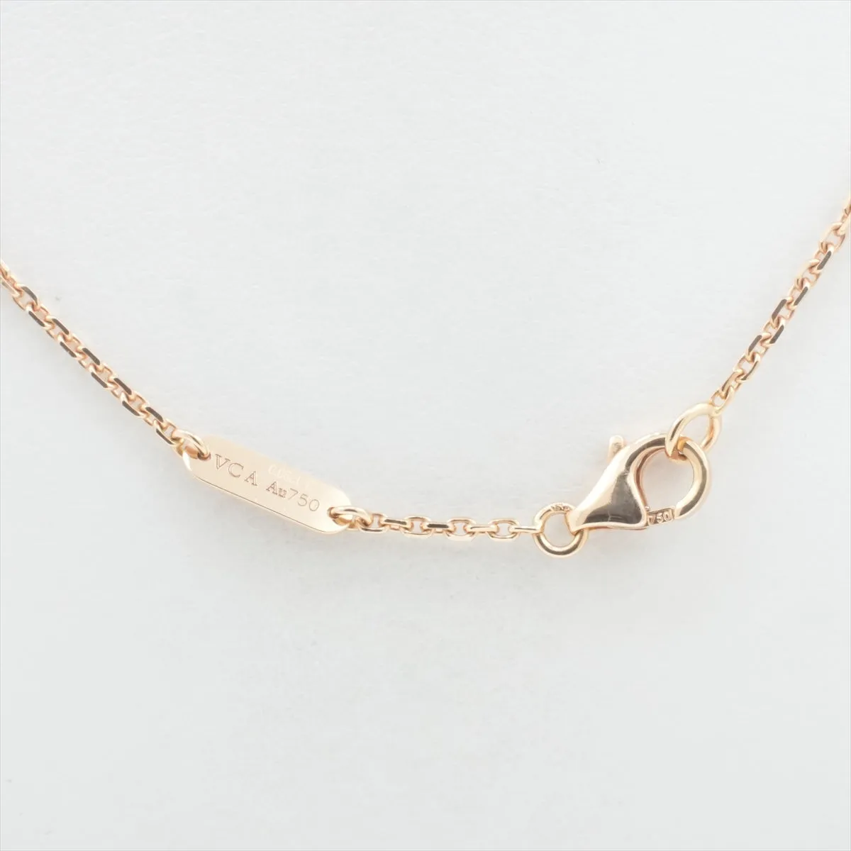 Van Cleef & Arpels Vintage Alhambra White Mother of Pearl Pendant with Diamond Holiday Necklace 2012