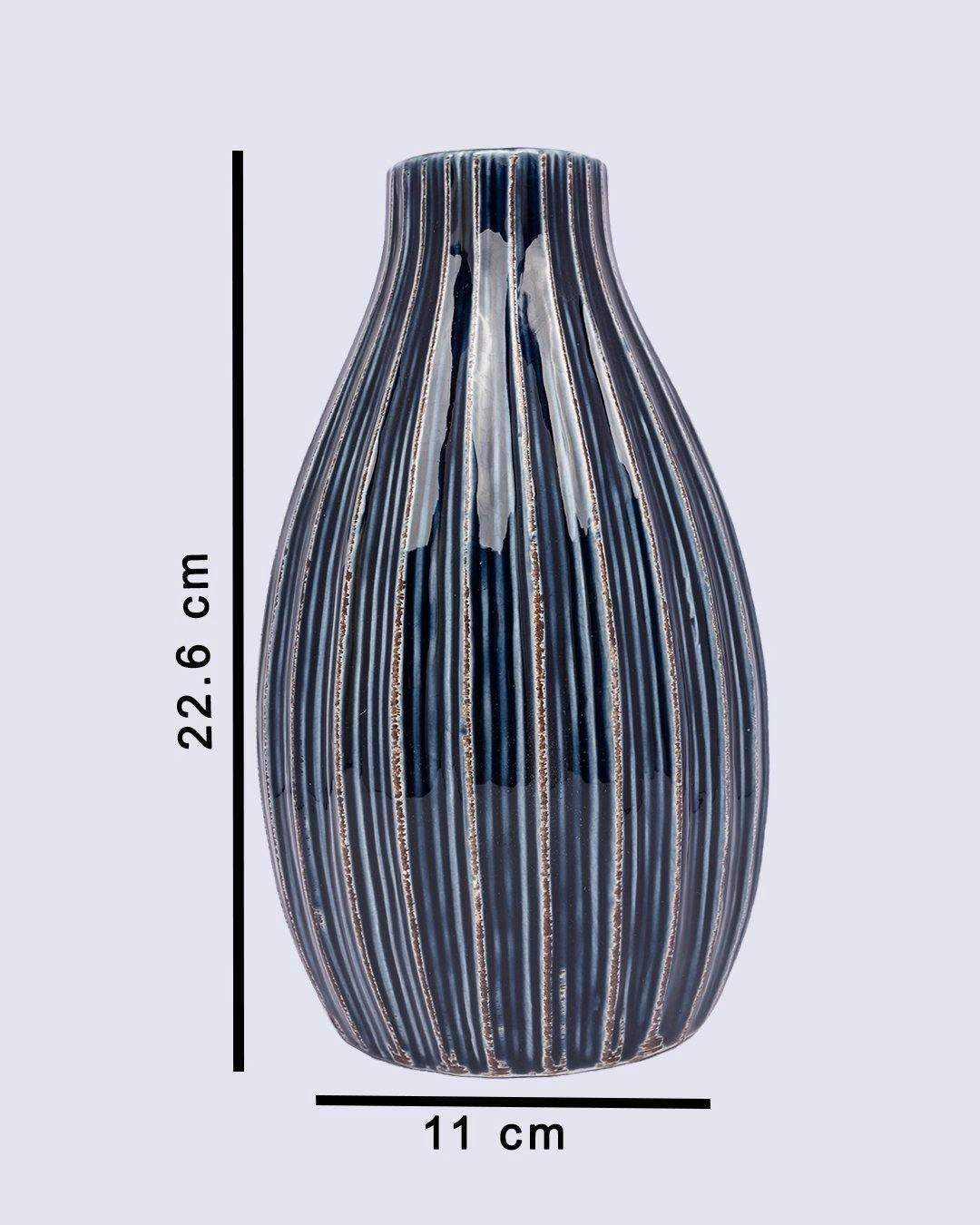 Vase, Modern Design, Dark Blue, Ceramic