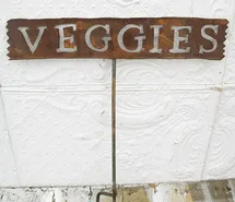 Veggies Sign with Solid Steel Rod dried flower branch  
