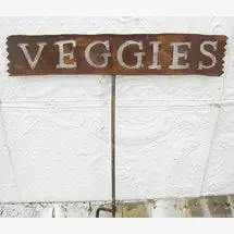 Veggies Sign with Solid Steel Rod