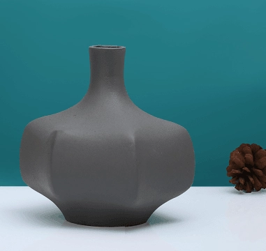 Verdant Metal  grey texture Vase