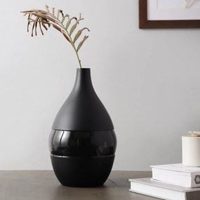Vesera Black Enamel Vase Large outdoor greenery  