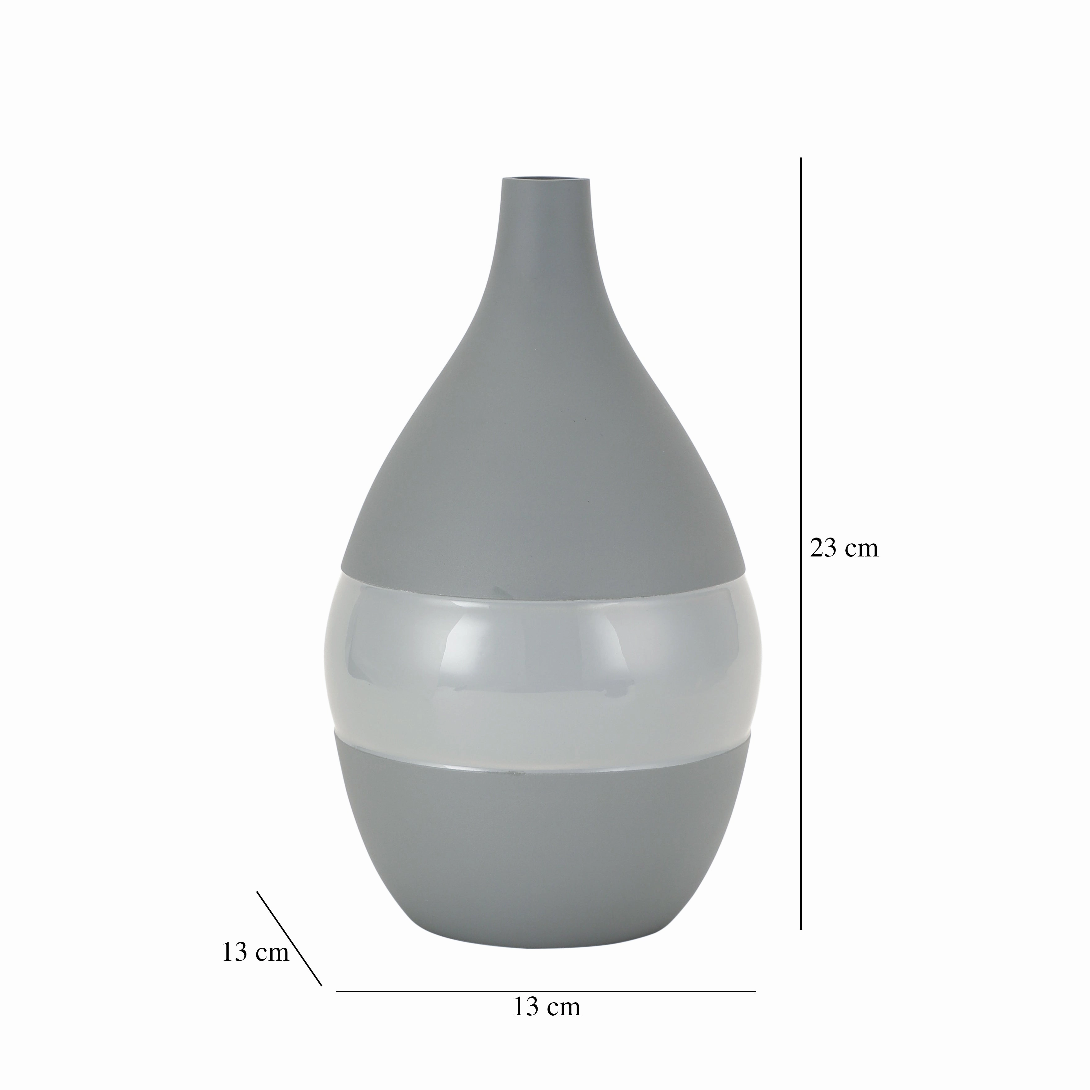 Vesera Grey Enamel Vase