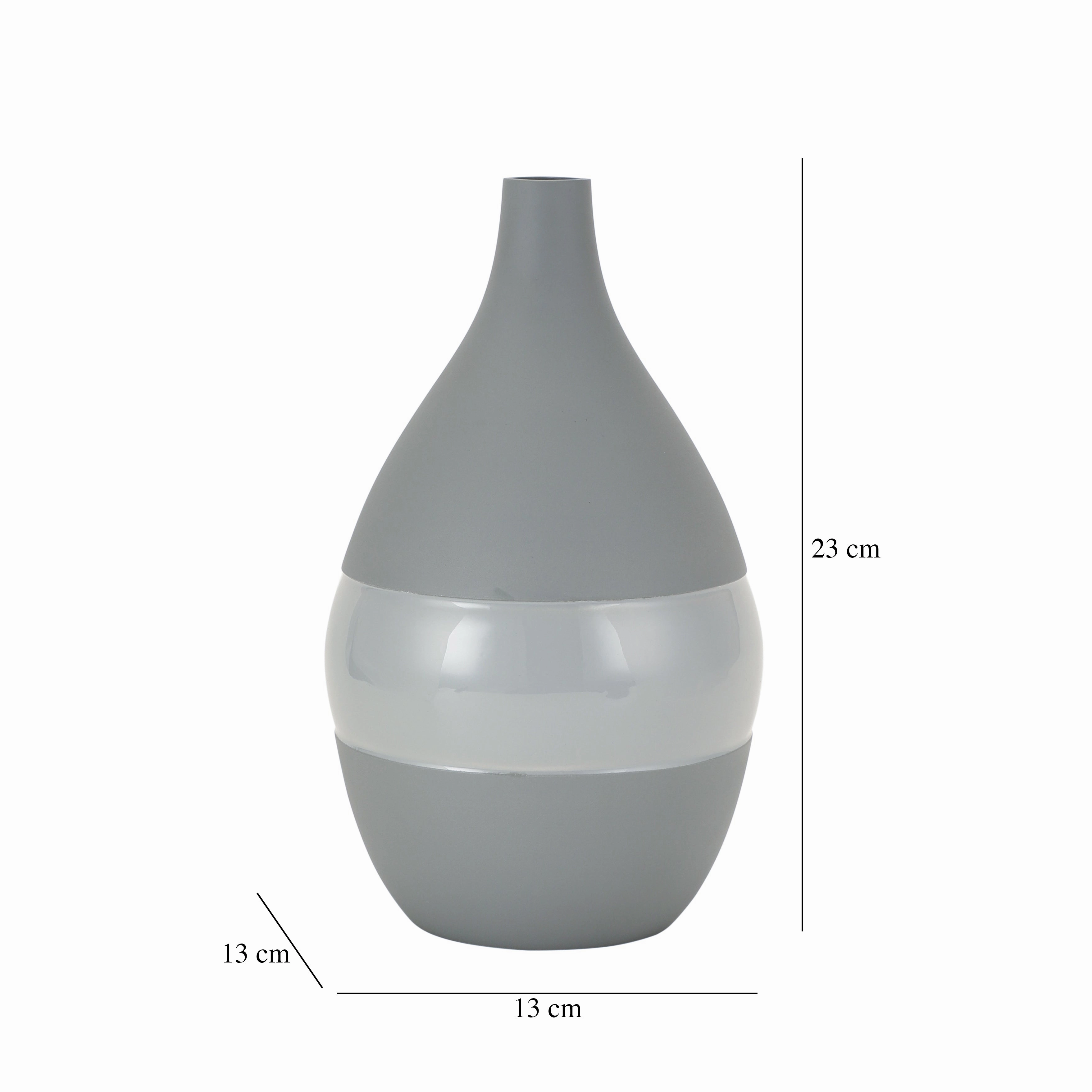 Vesera Grey Enamel Vase Large
