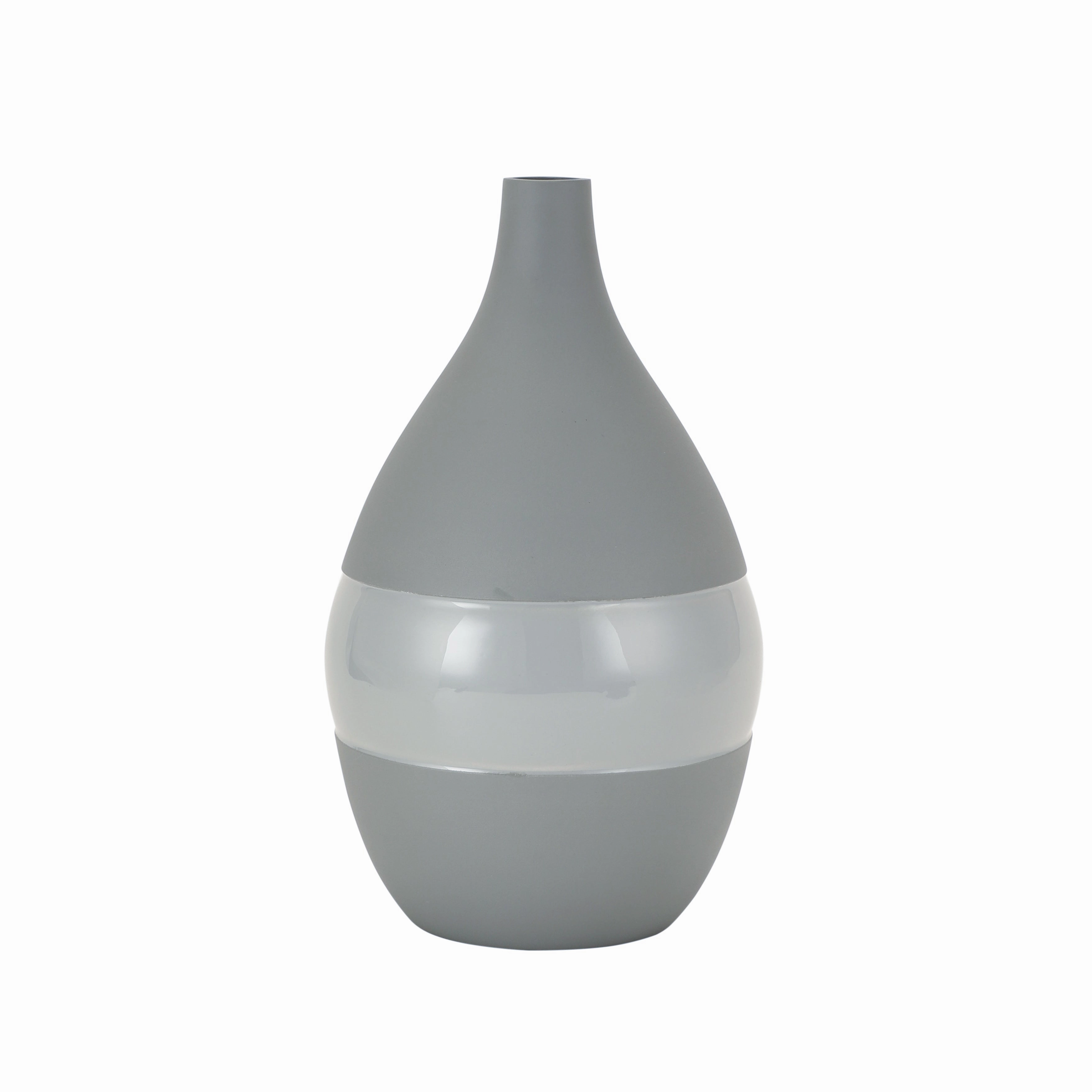 Vesera Grey Enamel Vase Large