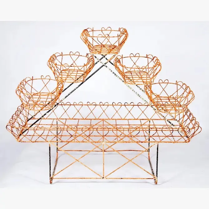 Victorian-Style Multi-tiered Wrought Iron Plant Stand