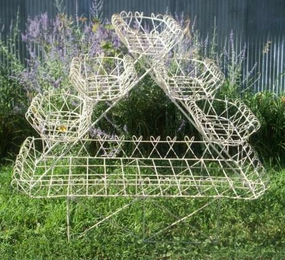 Victorian-Style Multi-tiered Wrought Iron Plant Stand cactus succulent plant  