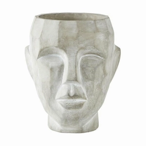 Villa Collection Flowerpot 19x19 Cm, Grey dried green plant  