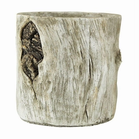 Villa Collection Flowerpot ? 20 Cm, Offwhite dried green plant  