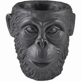 Villa Collection Flowerpot Gorilla ? 19 Cm, Black dried green plant  
