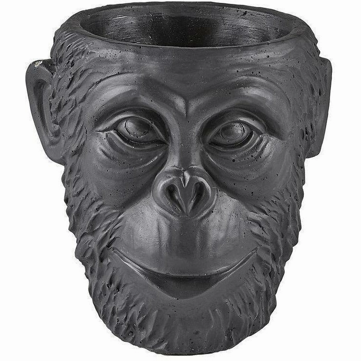 Villa Collection Flowerpot Gorilla ? 19 Cm, Black dried green plant  