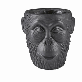 Villa Collection Flowerpot Gorilla ? 22 Cm, Black dried green plant  
