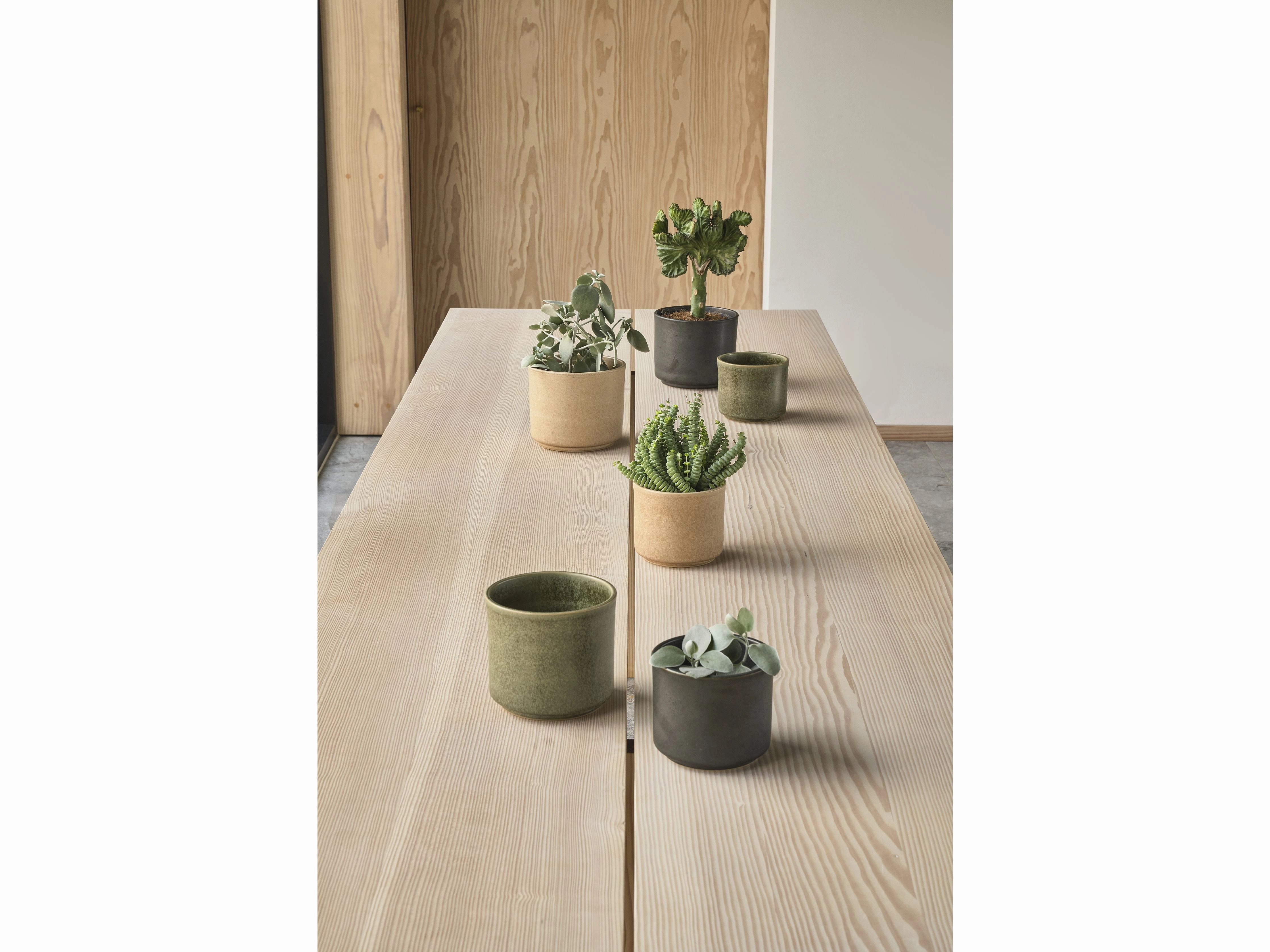 Villa Collection Leer Flowerpot ? 13 X 11 Cm, Green