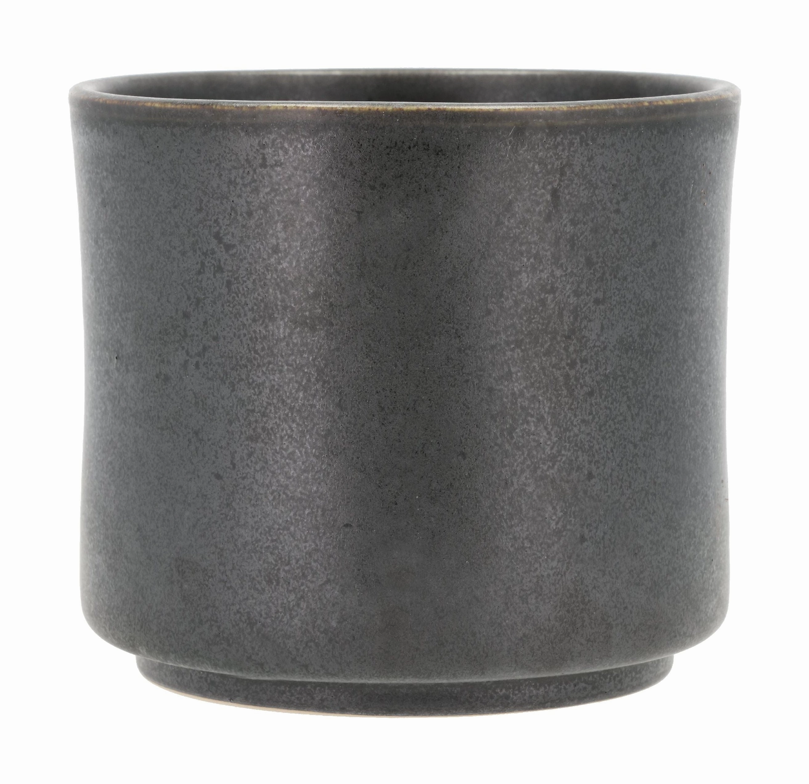 Villa Collection Leer Flowerpot ? 15 X 13 Cm, Black Metallic dried green plant  